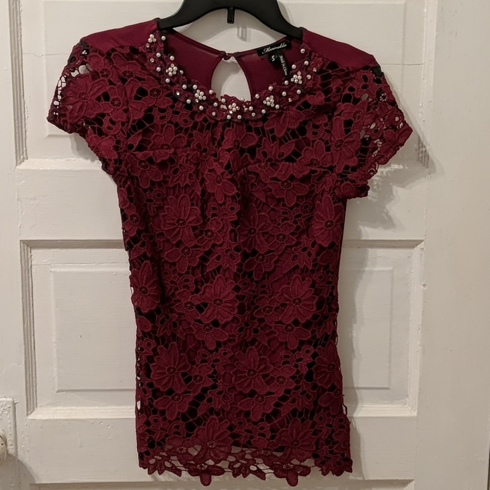 Modcloth Lace and jewel shirt